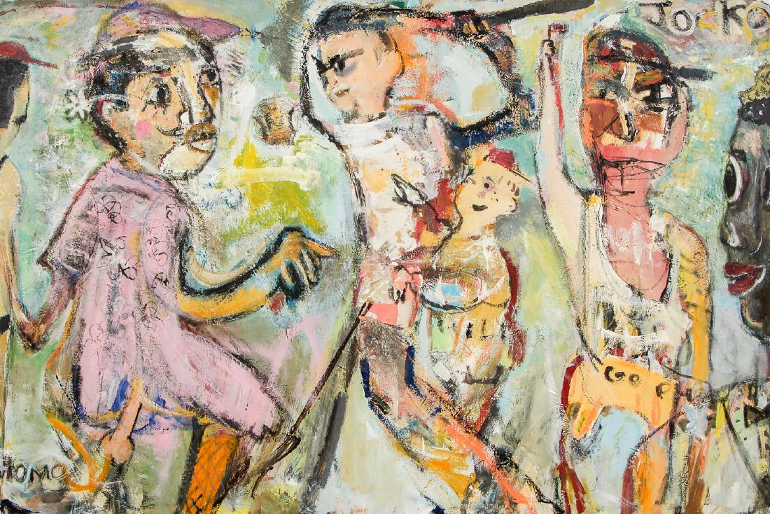 Jim Bloom (American, b. 1968) Mixed Media Painting: Jim Bloom (American, b. 1968) Mixed Media Painting. Size: 48'' x 72'', 122 x 183 cm (stretcher).