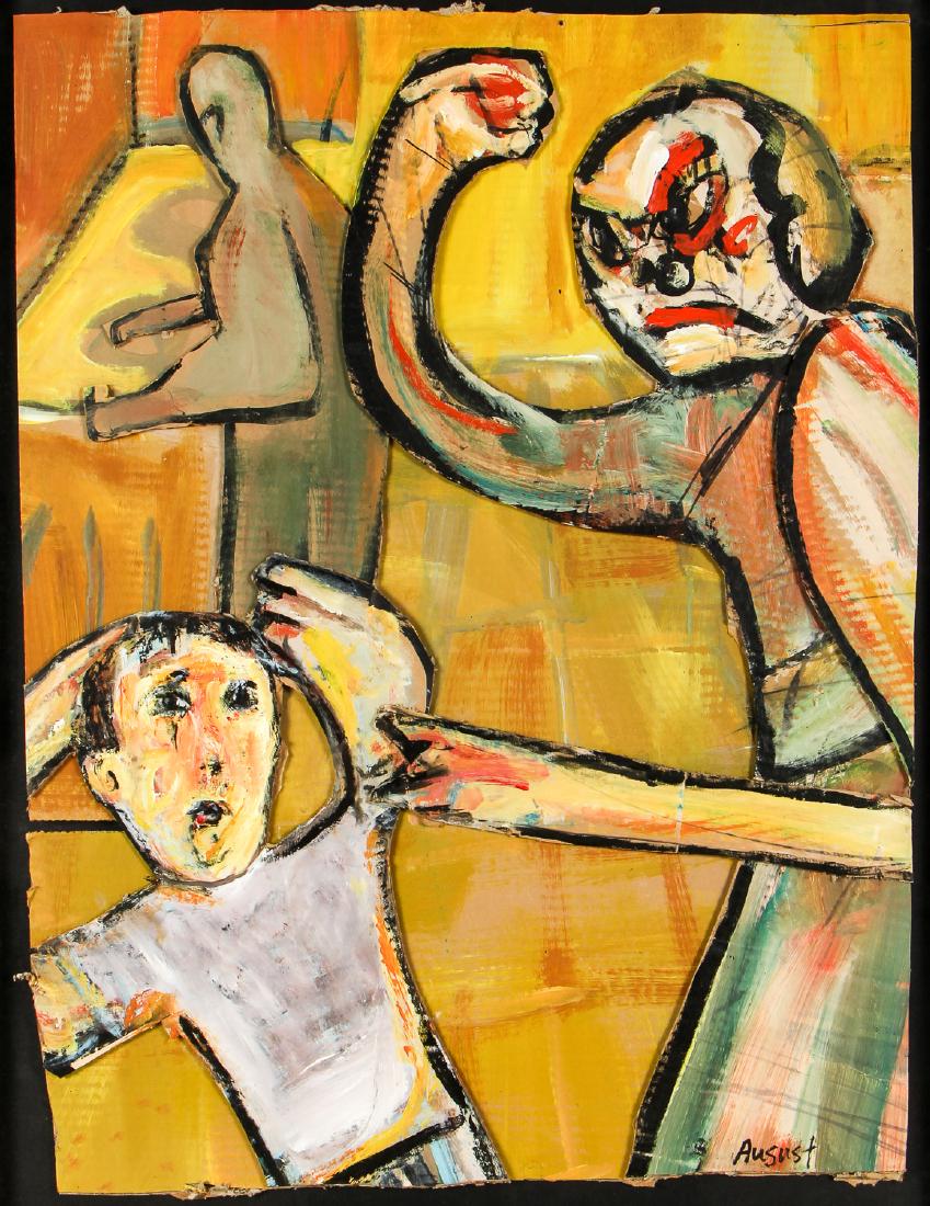 Jim Bloom (American, b. 1968) Mixed Media Painting: Jim Bloom (American, b. 1968) Mixed Media Painting on board, Framed. Size: 25'' x 34'', 64 x 86 cm (board); 29'' x 38'', 74 x 97 cm (frame).