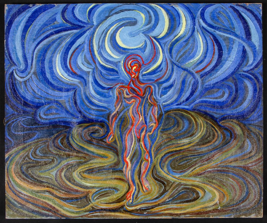 Emlen Pope Etting (1905-1993) "The Prophet", 1937: Emlen Pope Etting (American, 1905-1993) "The Prophet", 1937, oil painting on canvas, signed. Unframed. Size: 20'' x 24'', 51 x 61 cm (stretcher). Accompanied by Koheleth: The Book of Ecclesiastes Illu