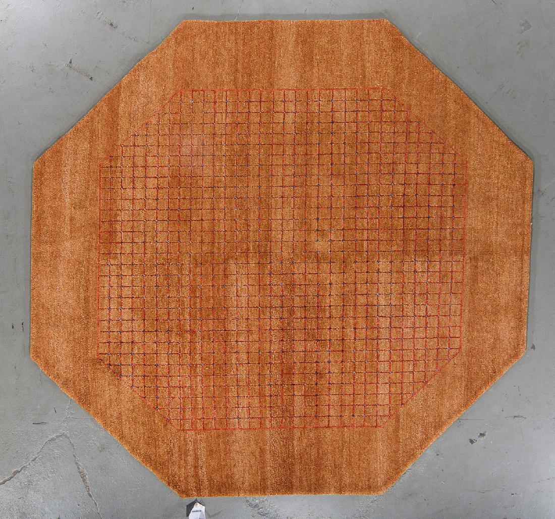 Octagonal Mid Century Style Natural Dye Rug: 7'11'' x (1 of 6)