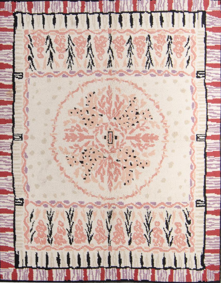 Rare Handknotted Chilean Wool Rug: 7'2'' x 9'4'': Rare Handknotted Chilean Wool Rug. Size: 7'2'' x 9'4''. PLEASE NOTE: THIS IS A NO HIDDEN RESERVE AUCTION, ALL ACCEPTABLE BIDDING WILL COMMENCE AT THE ONLINE START PRICE. Online Auction: Friday, May 4,