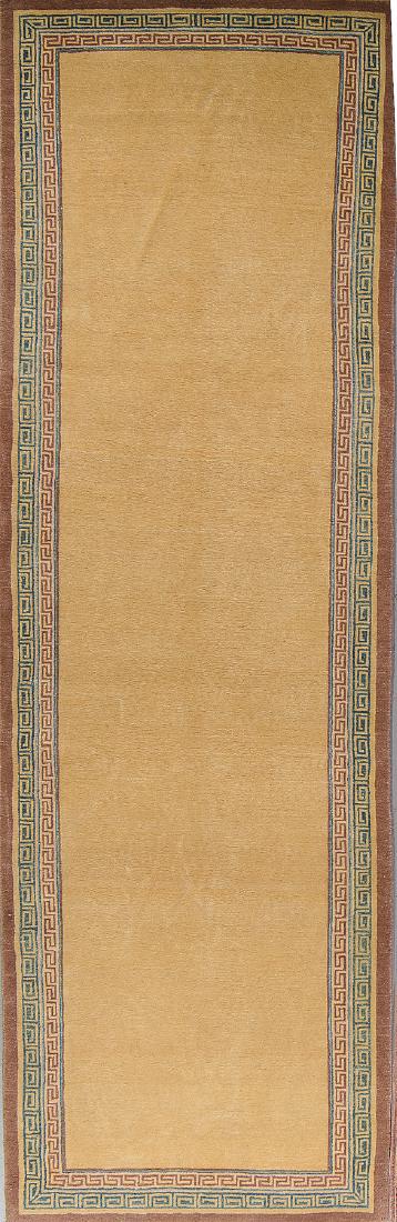 Fine Khotan Style Rug: 3' x 9'7'': Fine Khotan Style Rug: hand-knotted, 121 knots per square inch, hand-spun wool, natural dyes. Size: 3' x 9'7''. PLEASE NOTE: THIS IS A NO HIDDEN RESERVE AUCTION, ALL ACCEPTABLE BIDDING WILL COMMENCE A