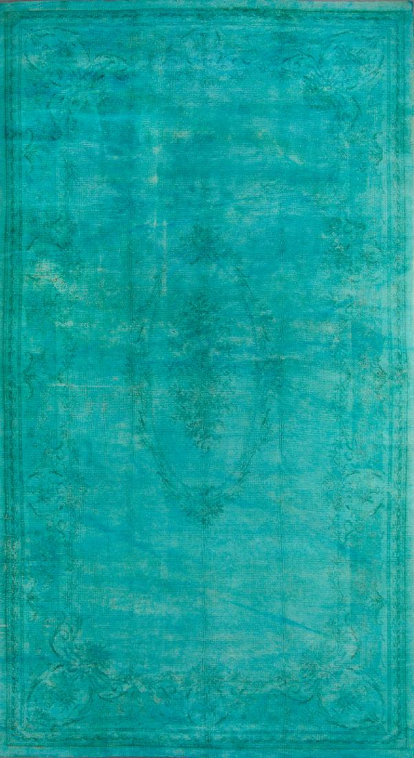 Vintage Overdyed Savonnerie Carpet, Czechoslovakia: (1 of 5)