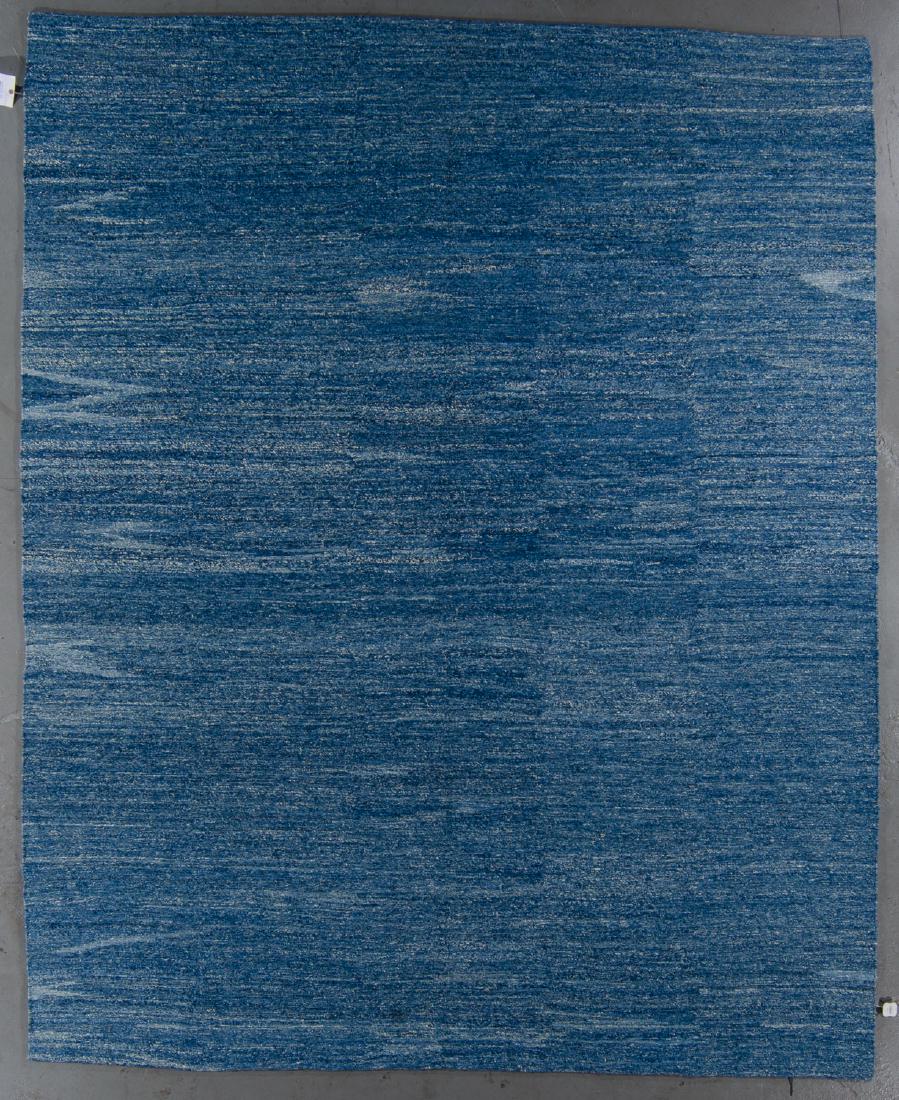 Modern Natural Dye Sumak Rug: 8' x 9'11'': Modern Natural Dye Sumak Rug, handspun Turkish wool, natural indigo dye field. Size: 8' x 9'11''. PLEASE NOTE: THIS IS A NO HIDDEN RESERVE AUCTION, ALL ACCEPTABLE BIDDING WILL COMMENCE AT THE ONLINE S