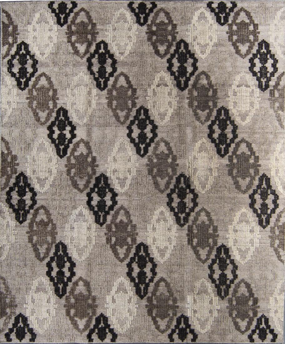 Wool and Bamboo Silk Kilim, India: 8'1'' x 9'10" (1 of 3)