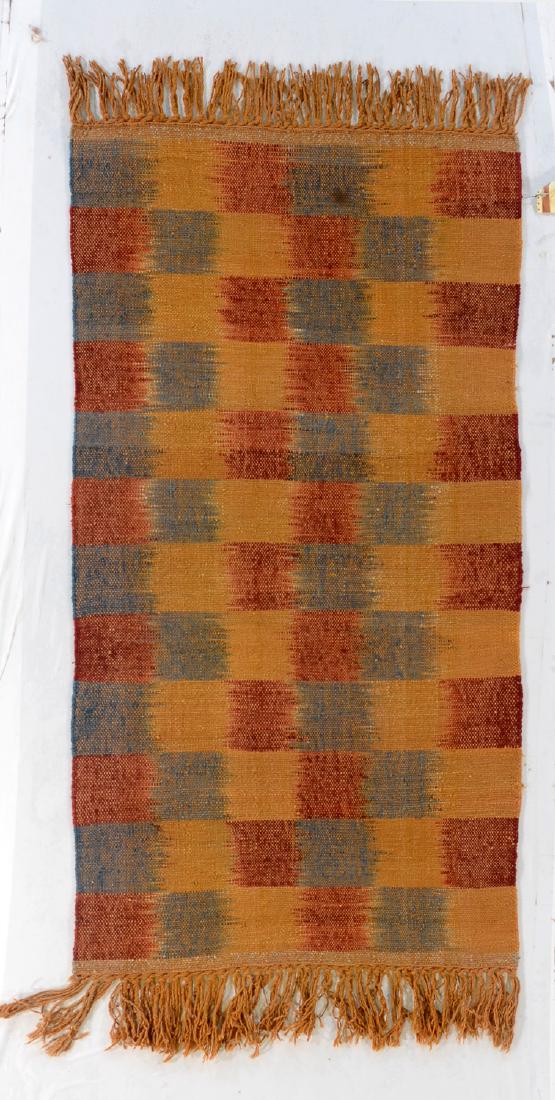 Nambu Natural Dye Ikat Kilim, Nepal: 3' x 6': Nambu Natural Dye Ikat Kilim, Nepal: hand-woven kilim, hand-spun wool, natural dyes. Size: 3' x 6'. PLEASE NOTE: THIS IS A NO HIDDEN RESERVE AUCTION, ALL ACCEPTABLE BIDDING WILL COMMENCE AT THE ONLINE