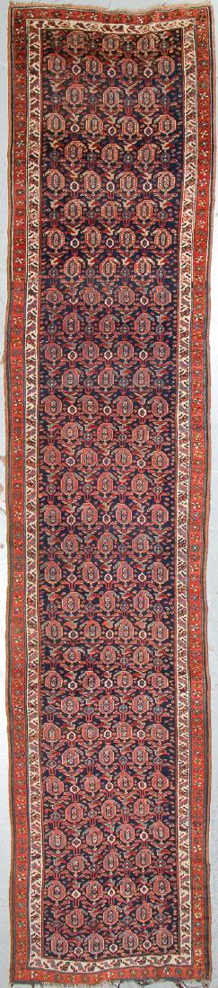 Antique West Persian Kurd Rug: 3'6'' x 16'10'' (1 of 6)