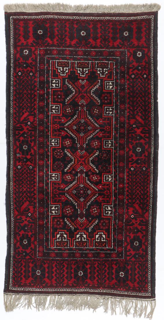 Beluch Rug, Afghanistan, Early 20th C: 3'2'' x 5'9'': Beluch Rug, Afghanistan, Early 20th C. Size: 3'2'' x 5'9'' (97 x 175 cm).