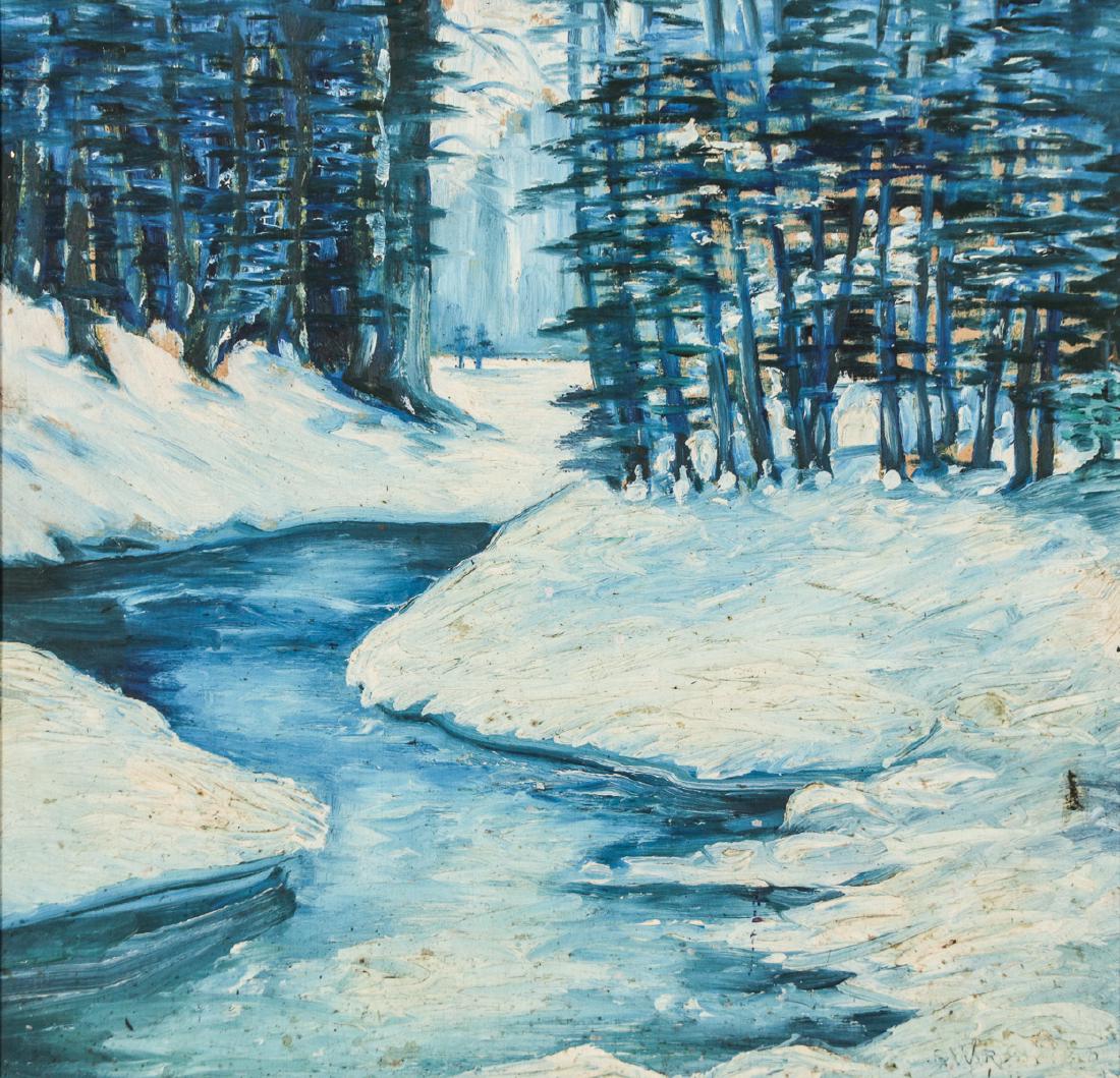 Edward Redfield (1869-1965) Winter Stream, Oil Painting (1 of 4)