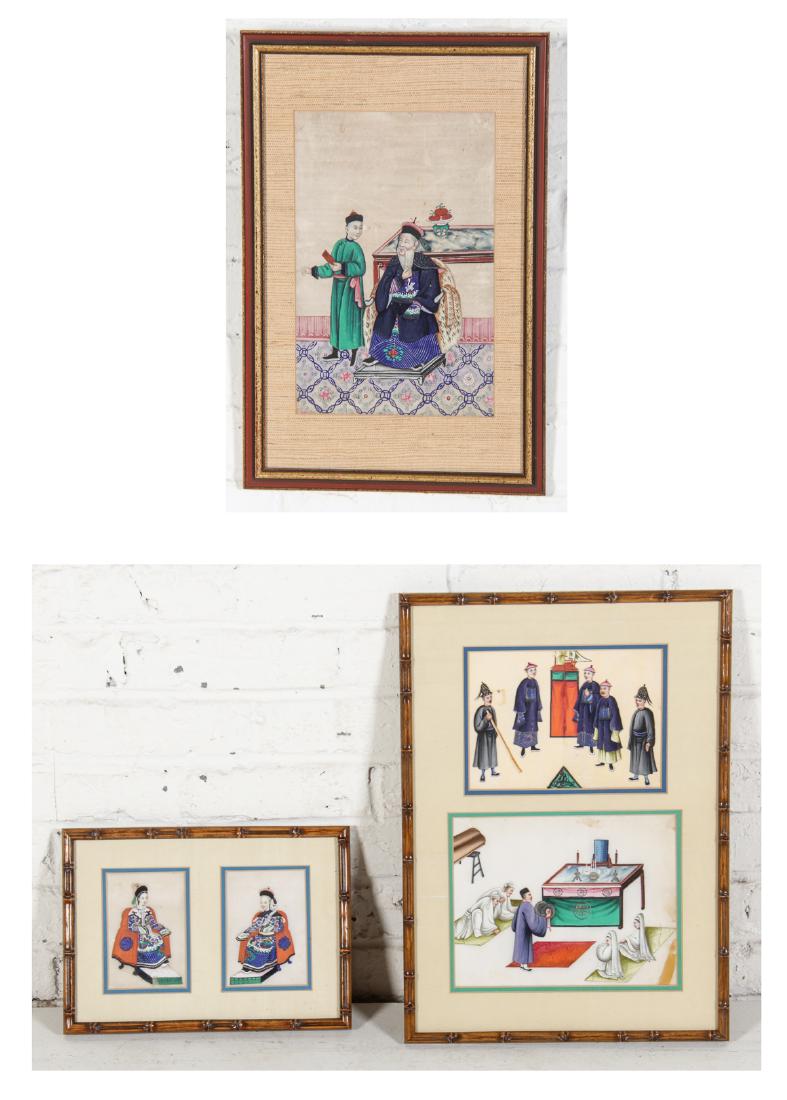 Estate Lot of 5 Antique Chinese Pith Paintings (1 of 6)