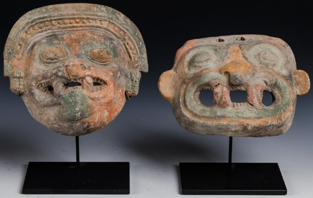 2 Jamacoaque Pottery Mask, Ecuador 400 BC - 500 AD (1 of 2)
