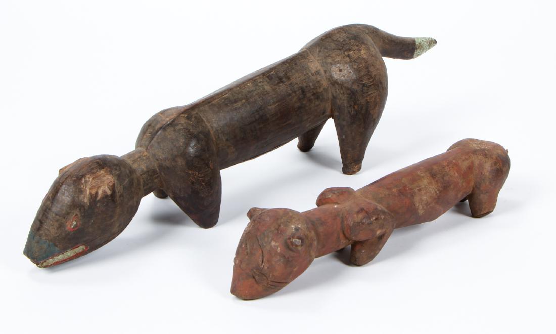 2 Senufo Dog-Shaped Child's Toys. Ivory Coast (1 of 5)