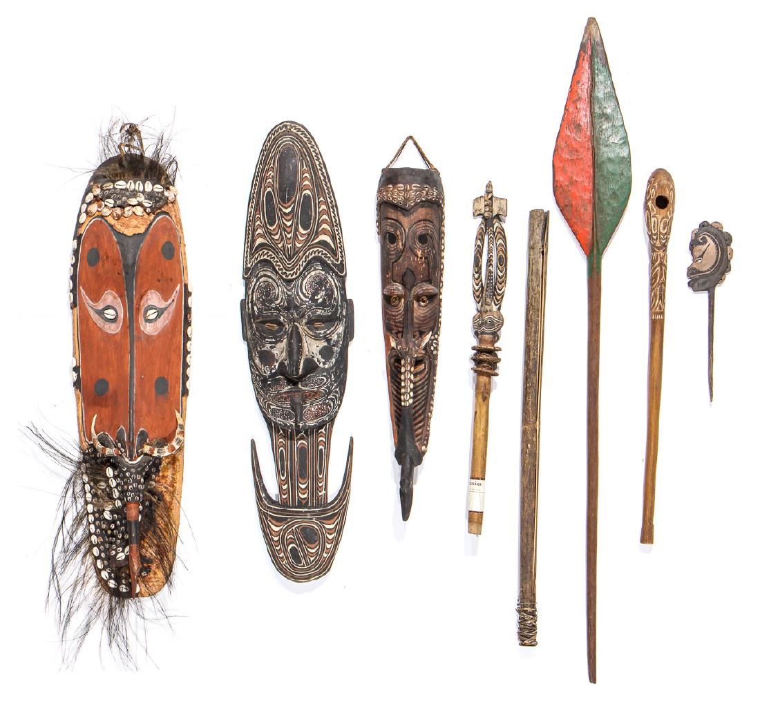 8 Papau New Guinea Ethnographic Objects (1 of 5)