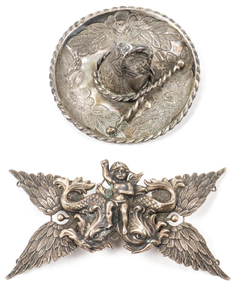 2 Items: Silver Cherub Pin and Sombrero, Mexico (1 of 2)
