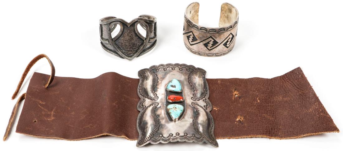 3 Silver and Leather Bracelets (1 of 3)