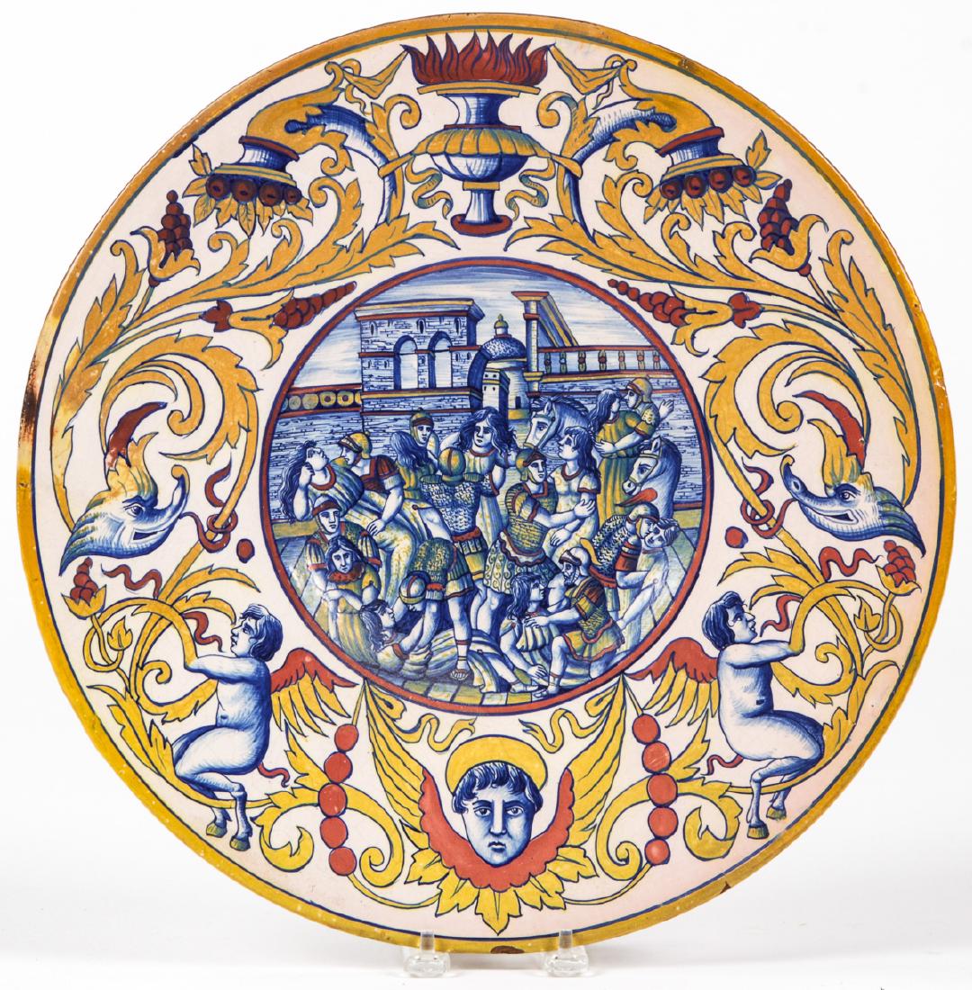 Antique Maiolica Earthenware Charger (1 of 5)