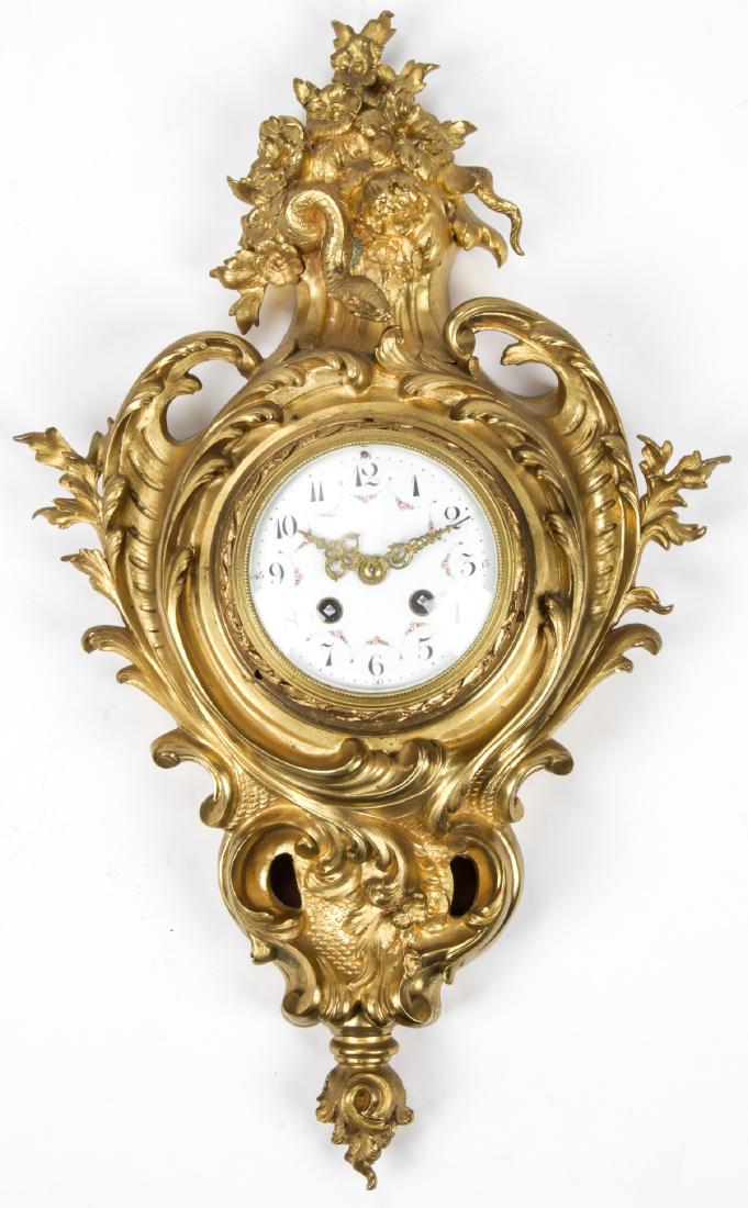 Louis XVI Style Gilt Wall Clock (1 of 9)
