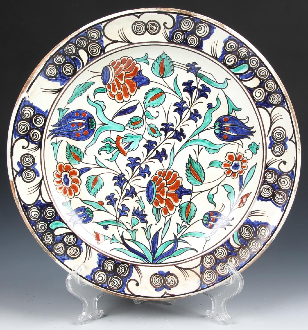 Classical Style Turkish Iznik Porcelain Decorated Plate (1 of 4)