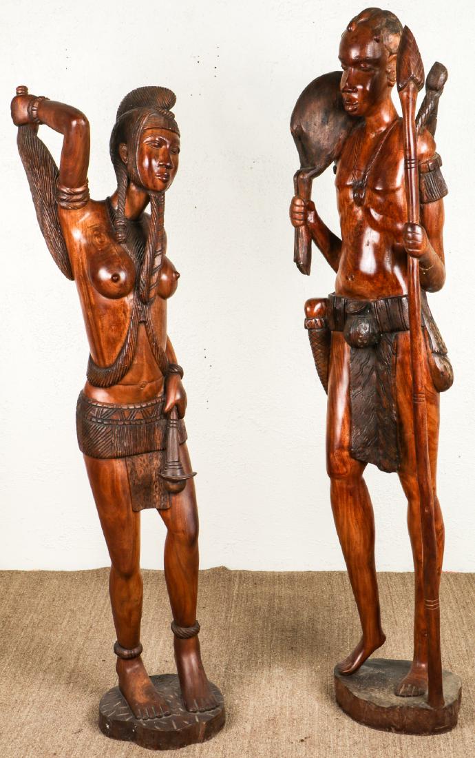 Life Size Sculptures of Masai Couple, East Africa (1 of 6)