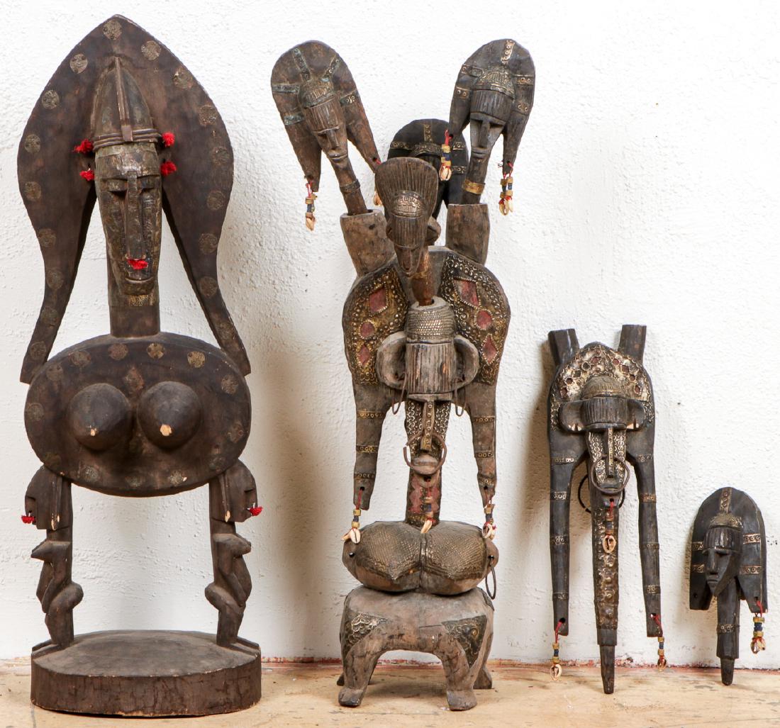 4 Modern African Wood Tribal Sculptures (1 of 7)