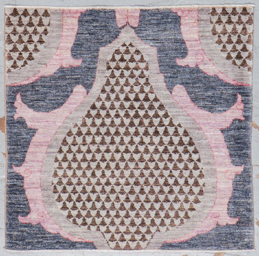 Arts & Crafts Rug: 3'3'' x 3'2'': Arts & Crafts Rug, hand-knotted with naturally dyed hand-spun wool: 3'3'' x 3'2'' (99 x 97 cm). 9 lbs. The Michaelian & Kohlberg Final Rug Liquidation Auction, Thursday, July 12, 10AM EST. Public Exhi