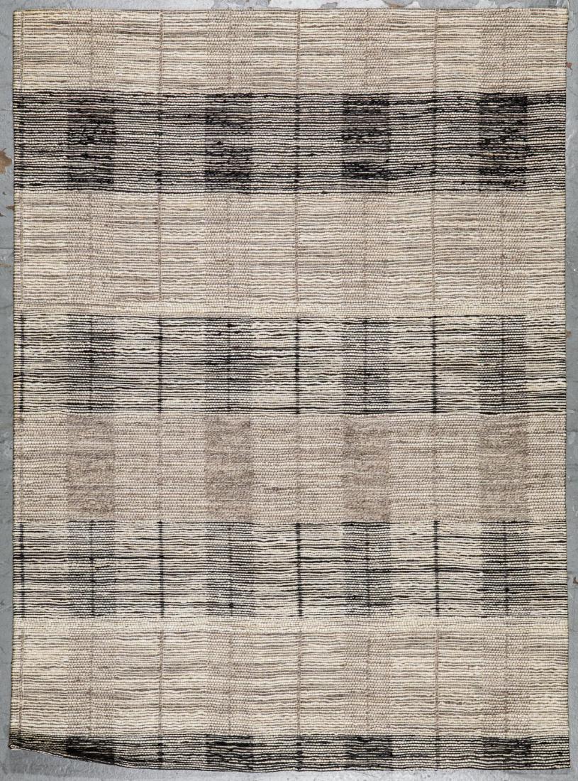 Mid Century Style Jute Jacquard Flatweave Rug: 5'1'' x (1 of 2)