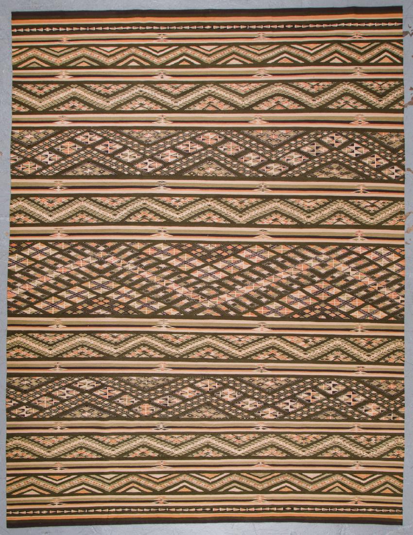 Caucasian Verneh Style Wool Kilim: 8'10'' x 11'5'' (1 of 2)
