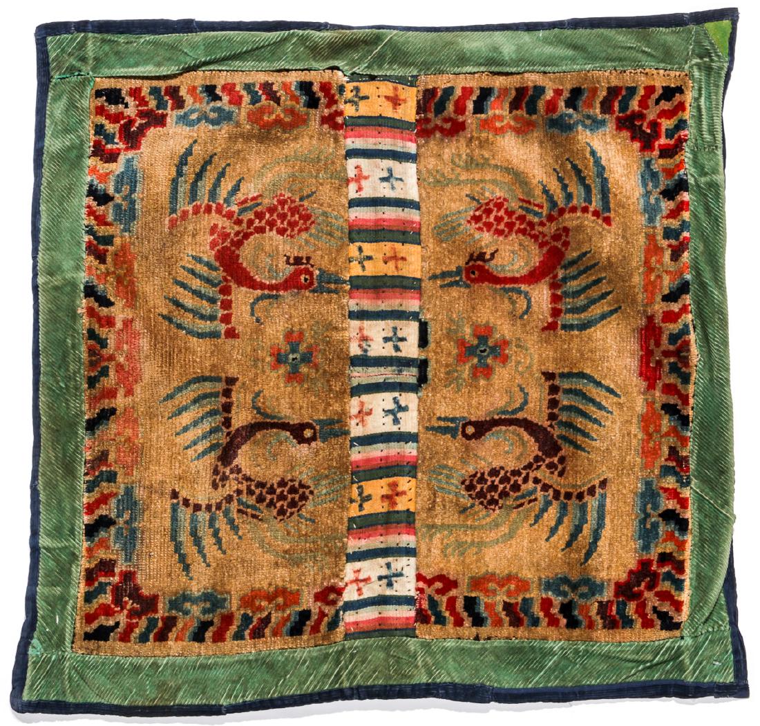 Antique Tibetan Rug, Four Phoenixes: 2'5'' x 2'5'' (1 of 6)