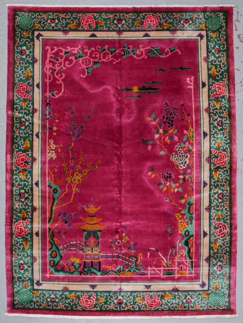 Fine Chinese Art Deco Rug, Early 20th C: 9'10" x 13'3" (1 of 6)