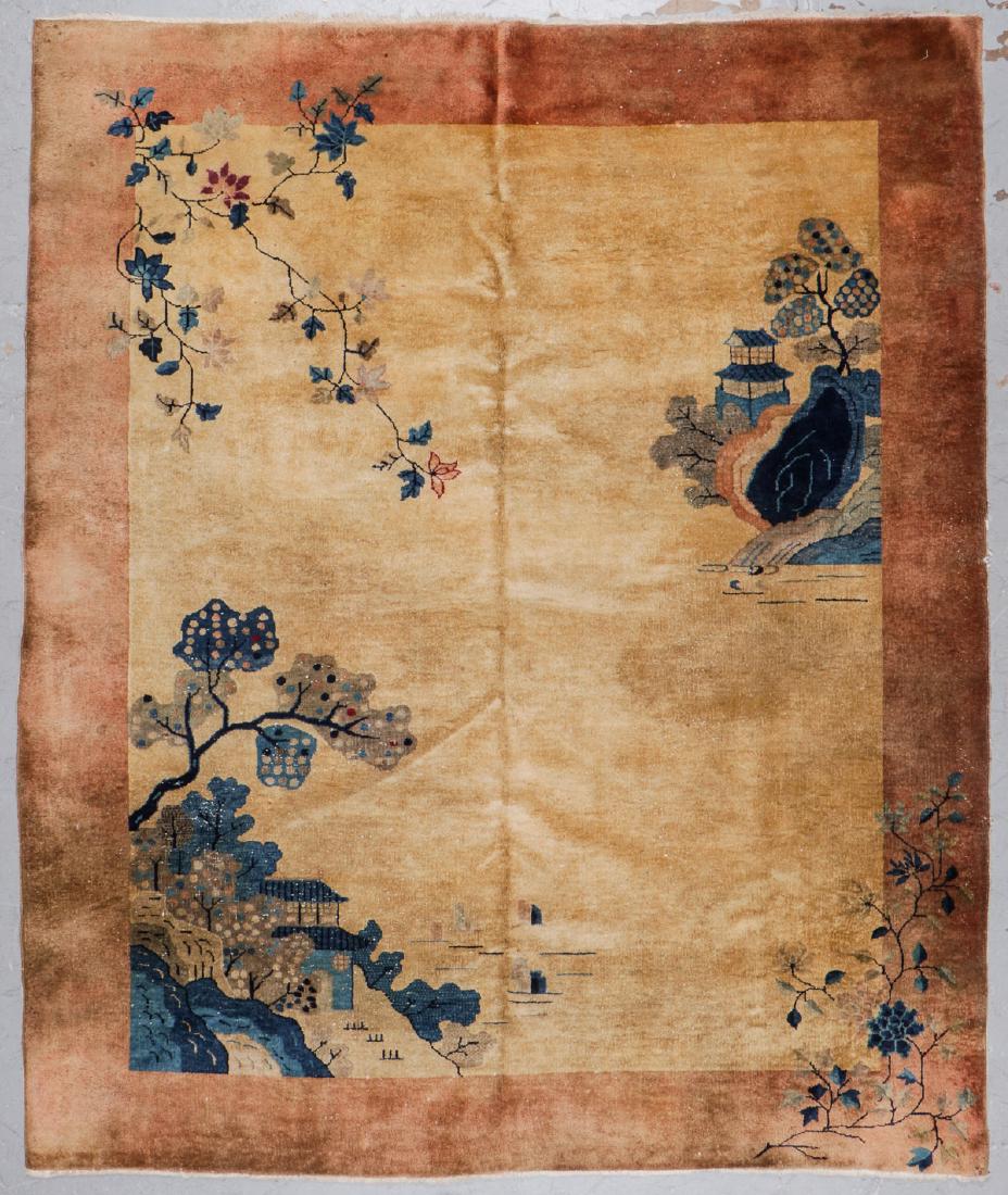 Antique Peking Rug: 8'0'' x 9'7'': Antique Peking Rug, China, early 20th c: 8'0'' x 9'7'' (244 x 292 cm).