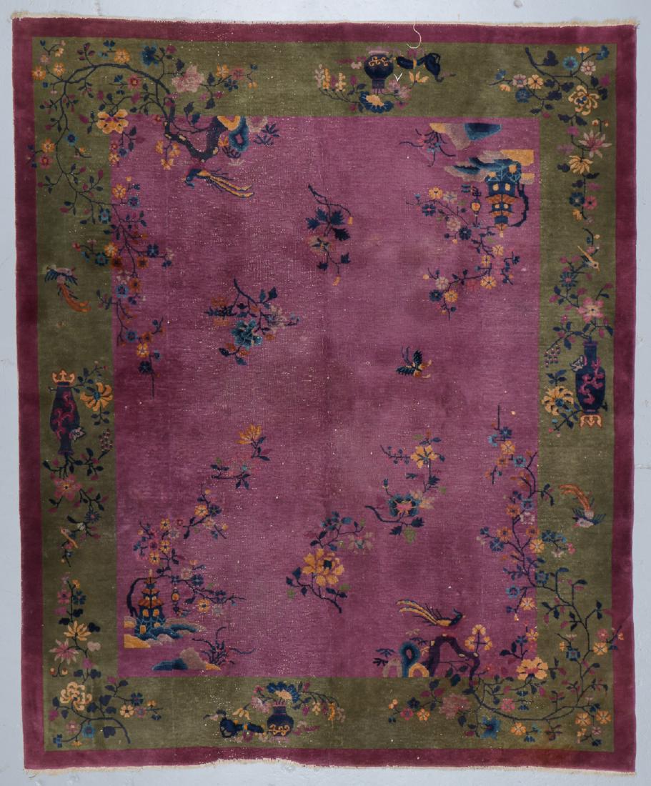 Chinese Art Deco Rug, Early 20th C: 7'11'' x 9'7'': Chinese Art Deco Rug, Early 20th C: 7'11'' x 9'7'' (241 x 292 cm). 51 lbs.