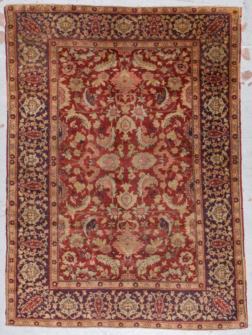 Antique Sivas Rug: 4'0'' x 5'3'': Antique Sivas Rug, Turkey: 4'0'' x 5'3'' (122 x 160 cm). 8 lbs.