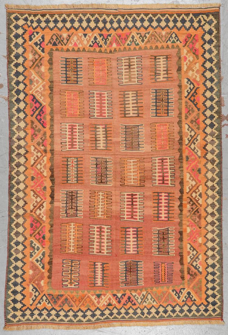 Vintage Shiraz Kilim: 4'6'' x 6'7'' (1 of 3)