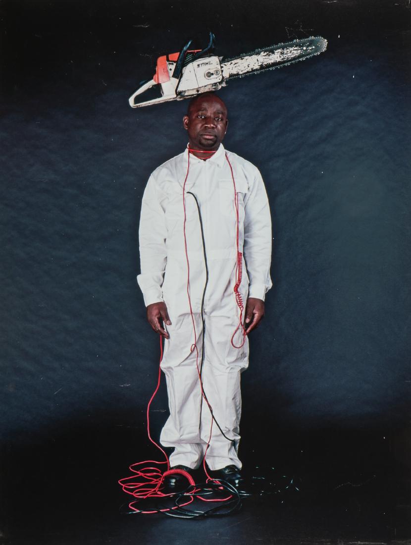 Barthelemy Toguo (Cameroon, b. 1967) "Stupid African: Barthelemy Toguo (Cameroon, b. 1967) "Stupid African President 2", 2005-2008. Epson Luster Print on Aluminum. Size: 21.25'' x 16'' (54 x 41 cm). Exhibition Photograph from "Africa: See You, See Me". P