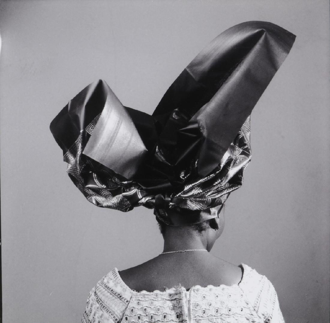 J.D. Okhai Ojeikere (Nigerian, 1930-2014) From: J.D. Okhai Ojeikere (Nigerian, 1930-2014) From Headdresses Series, 2004. Epson Luster Print on Aluminum. Size: 38.25'' x 39'' (97 x 99 cm). Exhibition Photograph from "Africa: See You, See Me". Proven