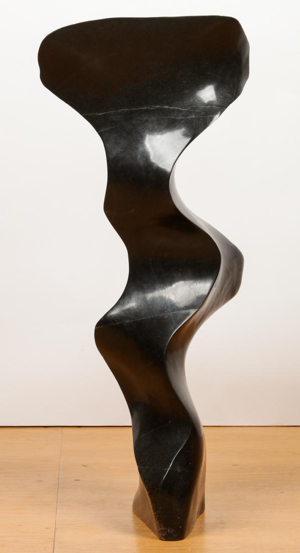 Shona Sculpture, Signed D. Goshomi: Shona Sculpture, Zimbabwe, Carved Stone, Signed D. Goshomi. Size: 38'' x 17'' x 13'' (97 x 43 x 33 cm).