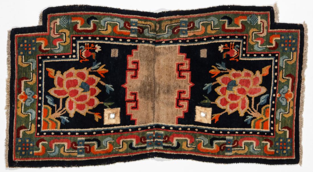 Antique Tibetan Saddle Rug: 3'7'' x 1'11'' (1 of 7)