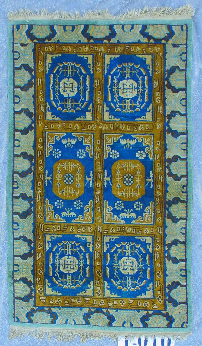 Semi-Antique Khotan Rug: 3'0" x 5'1'': Semi-Antique Khotan Rug, Central Asia: 3'0" x 5'1'' (91 x 155 cm). 11 lbs.