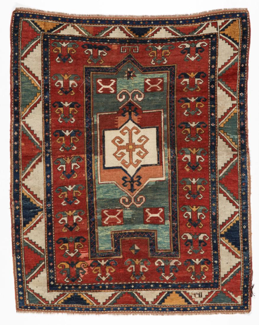 19th C. Fachralo Kazak Prayer Rug, Caucasus: 4'4'' x (1 of 7)