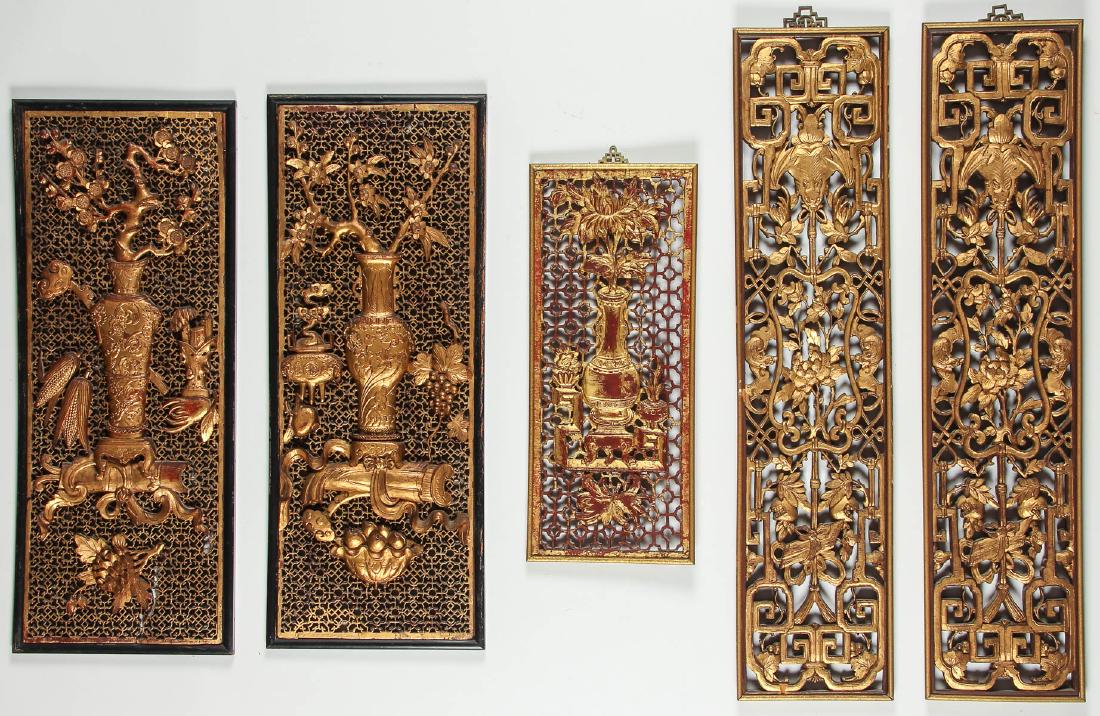 5 Chinese Carved Wedding Bed Panels (1 of 5)