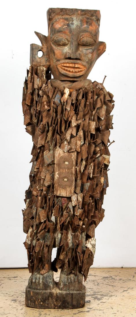 Massive African Congo Nail Fetish Statue (1 of 6)