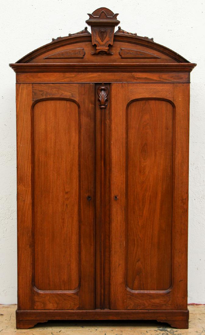 Antique Victorian Carved Wood Armoire (1 of 5)