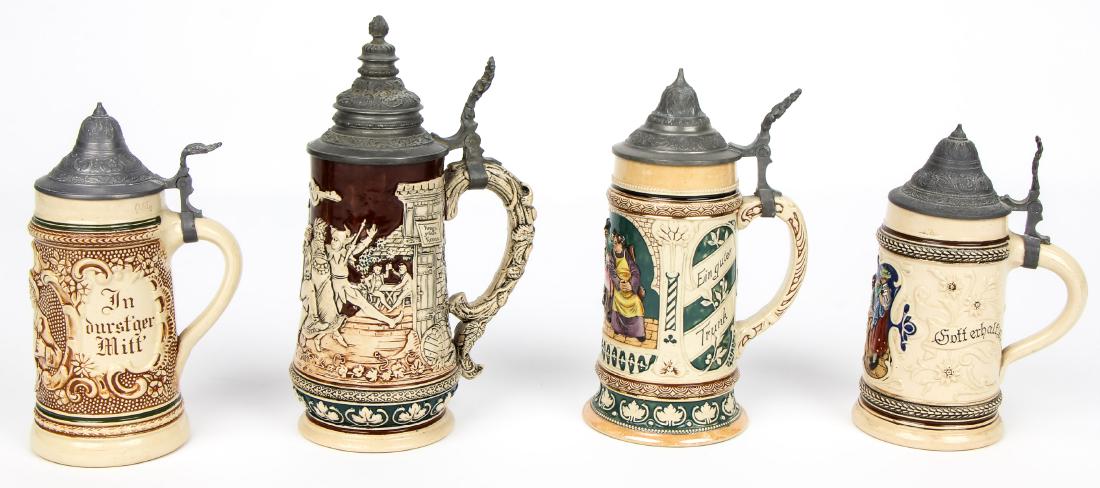 4 Antique German Beer Steins (1 of 6)