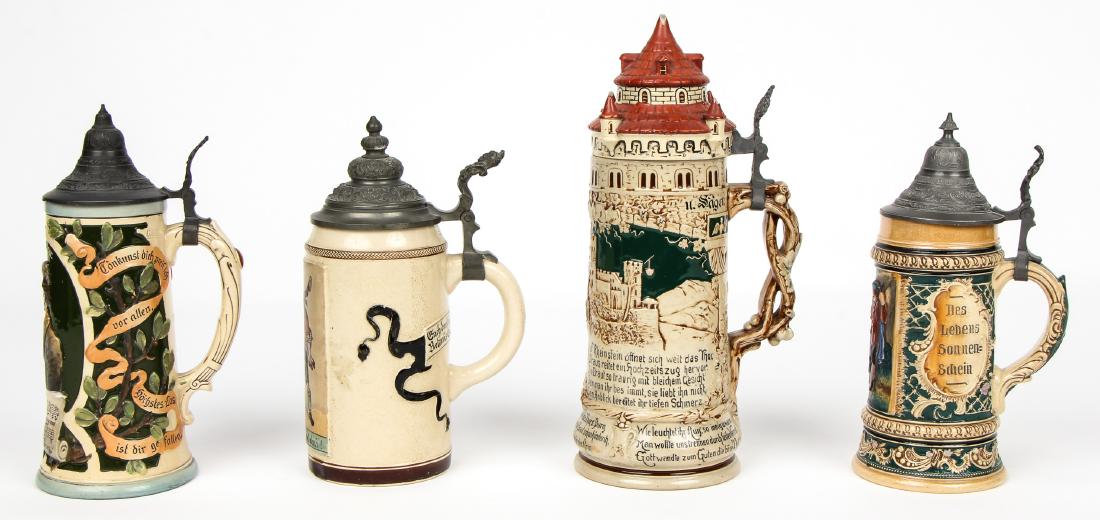 4 Antique German Beer Steins (1 of 6)
