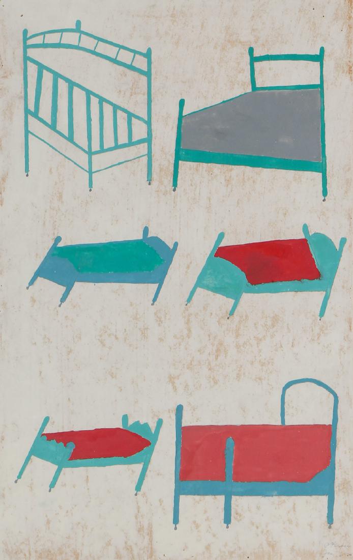Uncle Pete Drgac (1883-1976) Untitled (Beds) (1 of 4)