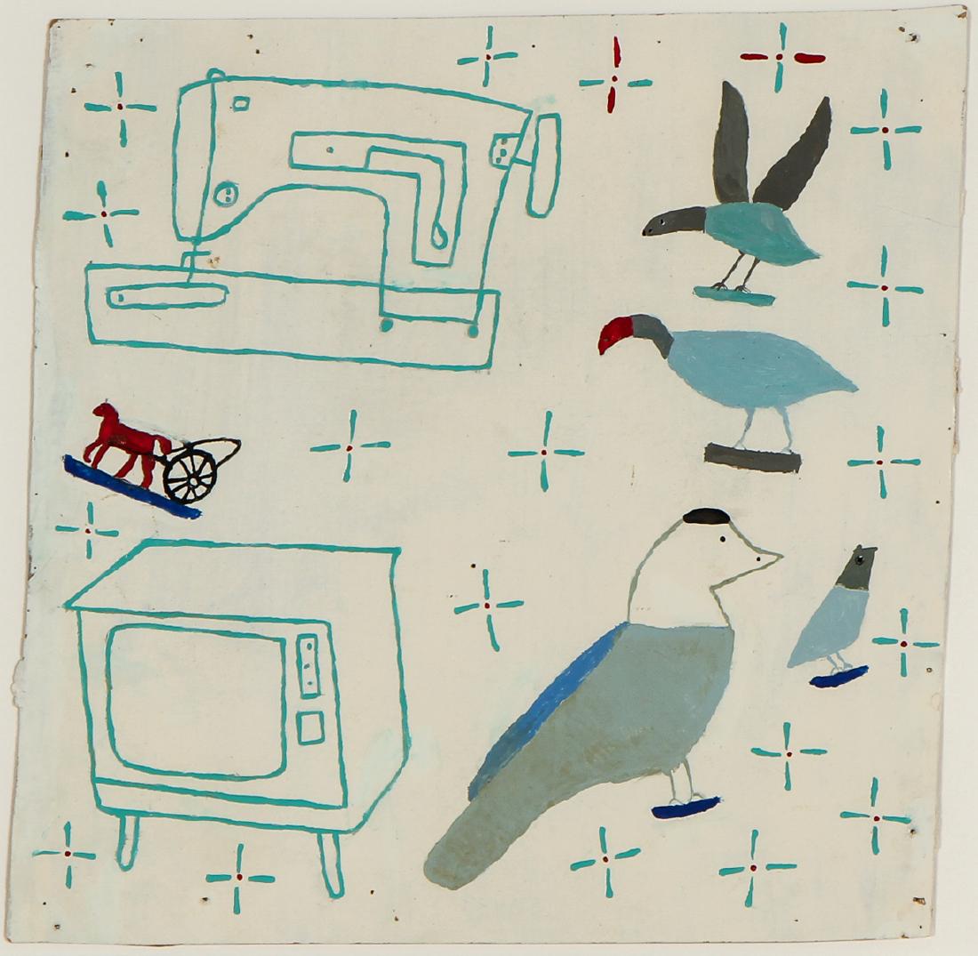 Uncle Pete Drgac (1883-1976) Untitled (Birds, TV, (1 of 3)