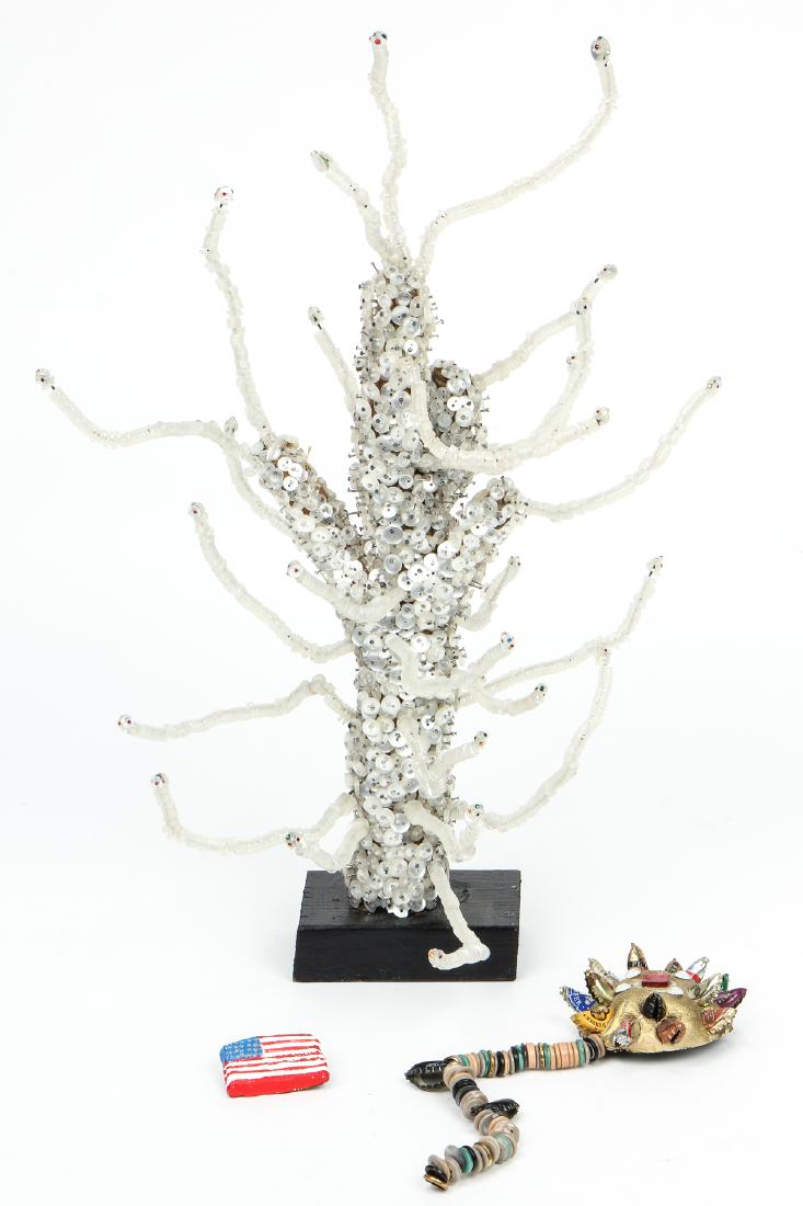 3 "Mr. Imagination" Sculptures: Button Tree, Flower and (1 of 8)