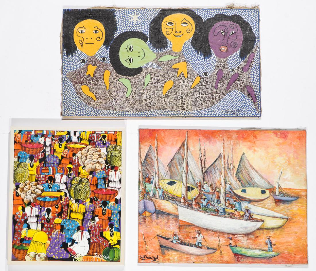 3 Painting by Various Haitian  (20th c.) Artists (1 of 8)