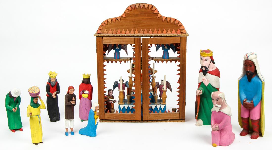 Mexican Nativity Figures and Retablo (1 of 7)