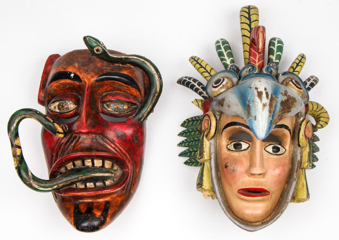 2 Vintage Mexican Dance Masks (1 of 4)